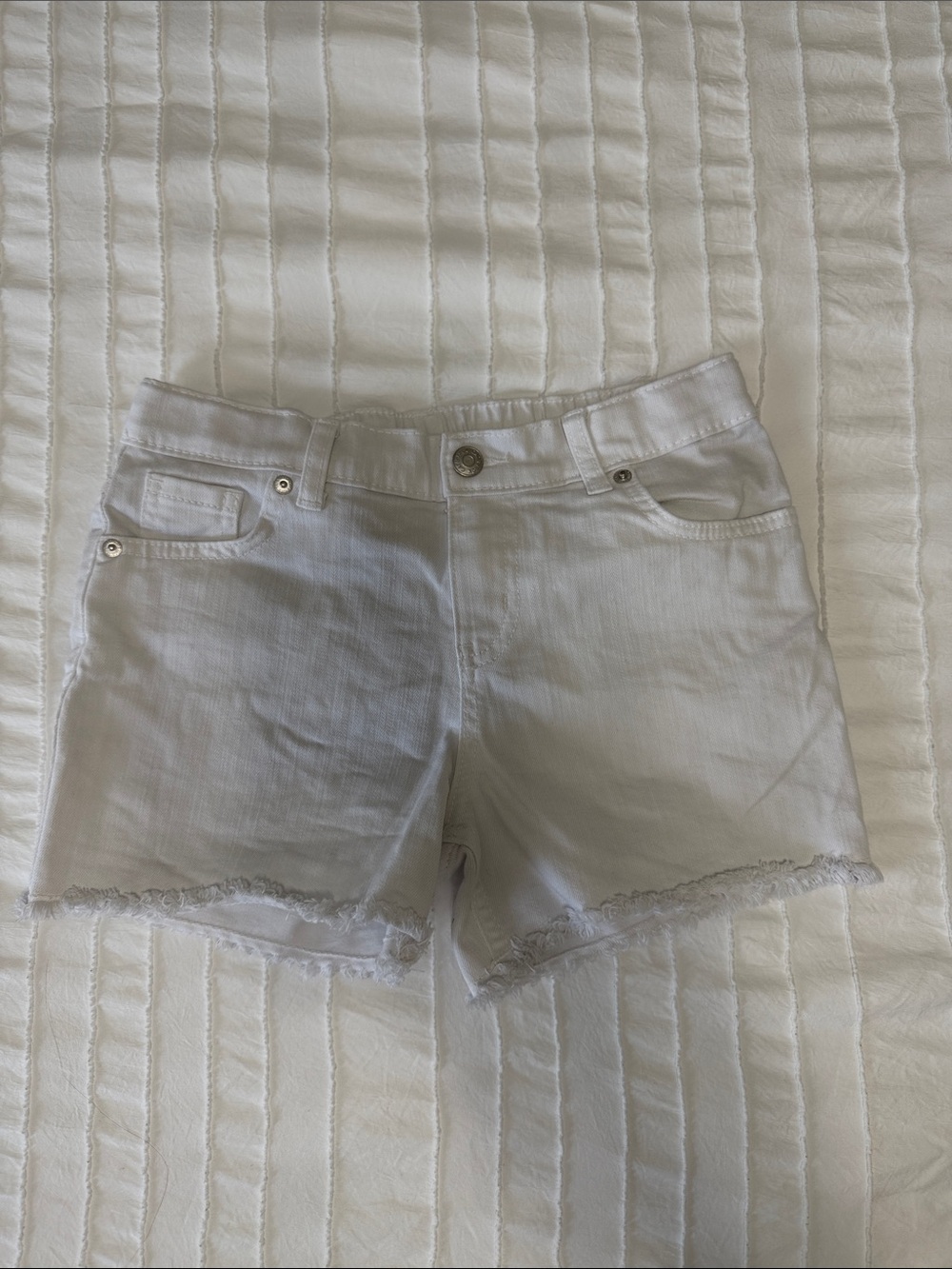 Girls White Jean Shorts